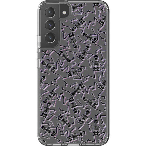 Black Purple Glitch Skeletons Clear Phone Case