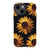 iPhone 13 Mini Gloss (High Sheen) Black Sunflower Tough Phone Case - The Urban Flair