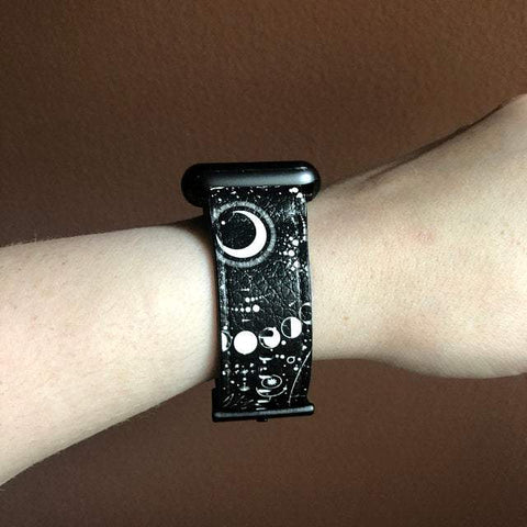 Shop The Black White Zodiac Apple Watch Band Exclusively at The Urban Flair - Trendy Faux/Vegan Leather iWatch Straps - Affordable Replacements Bands For Women