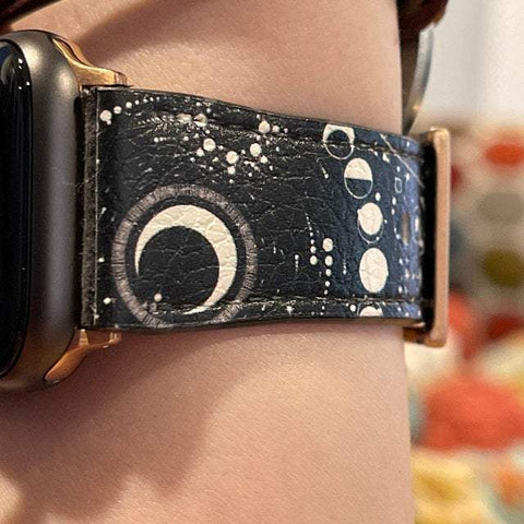 Shop The Black White Zodiac Apple Watch Band Exclusively at The Urban Flair - Trendy Faux/Vegan Leather iWatch Straps - Affordable Replacements Bands For Women