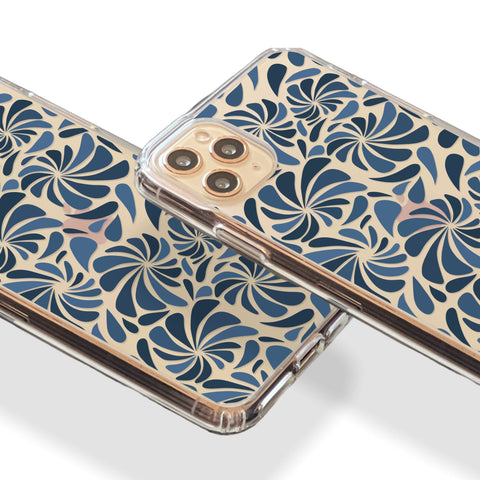 Blue Abstract Splashes Phone Case For iPhone 13 12 Mini 11 Pro Max XR 7 8 Plus Clear Phone Cover With Aesthetic Drops Design Galaxy S22 Feat