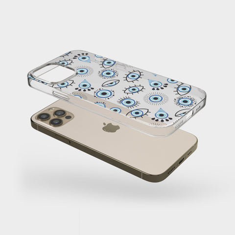 Boho Evil Eyes Clear Case For iPhone 13 Pro Max 12 Mini 11 Pro XR 7 8 Plus SE 2022 Phone Case With Aesthetic Design Galaxy S22 Ultra Feat