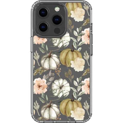 Boho Fall Pumpkins Clear Phone Case