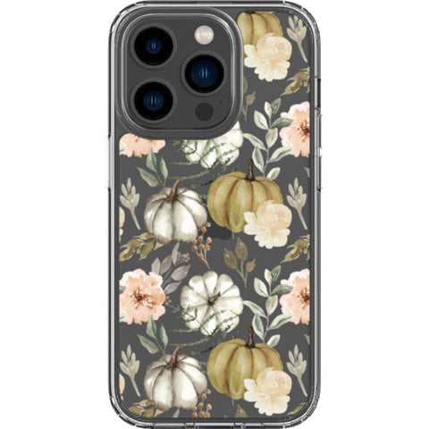 Boho Fall Pumpkins Clear Phone Case