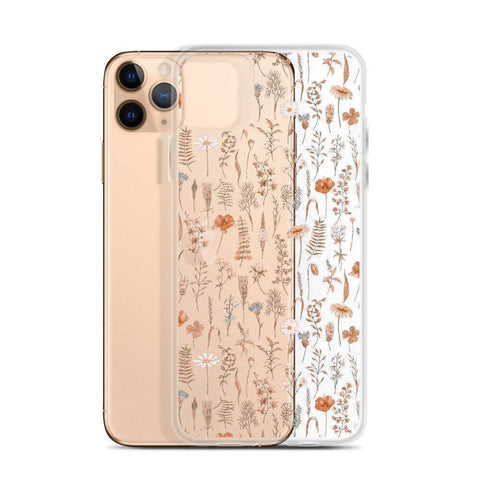 Boho Fall Wild Flower Clear Phone Case iPhone 12 Pro Max by The Urban Flair (Feat)