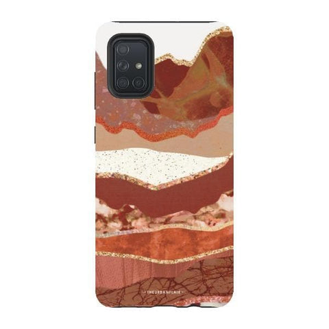 Galaxy A71 4G Gloss (High Sheen) Brick Abstract Layered Mountains Print Tough Phone Case - The Urban Flair
