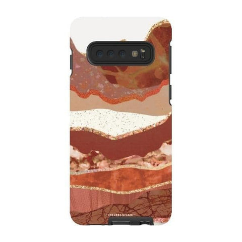 Galaxy S10 Gloss (High Sheen) Brick Abstract Layered Mountains Print Tough Phone Case - The Urban Flair