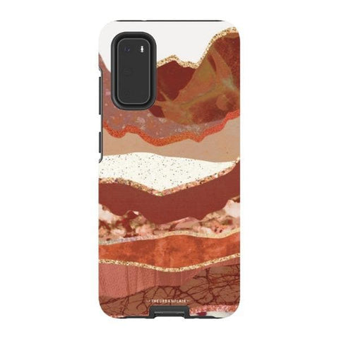 Galaxy S20 Satin (Semi-Matte) Brick Abstract Layered Mountains Print Tough Phone Case - The Urban Flair