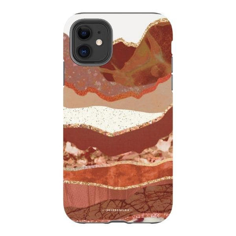 iPhone 11 Gloss (High Sheen) Brick Abstract Layered Mountains Print Tough Phone Case - The Urban Flair