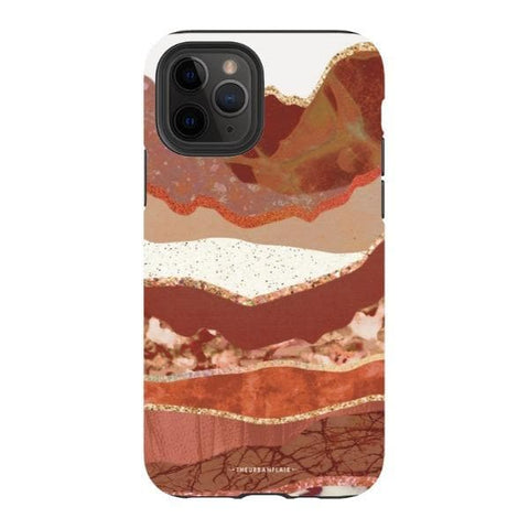 iPhone 11 Pro Satin (Semi-Matte) Brick Abstract Layered Mountains Print Tough Phone Case - The Urban Flair