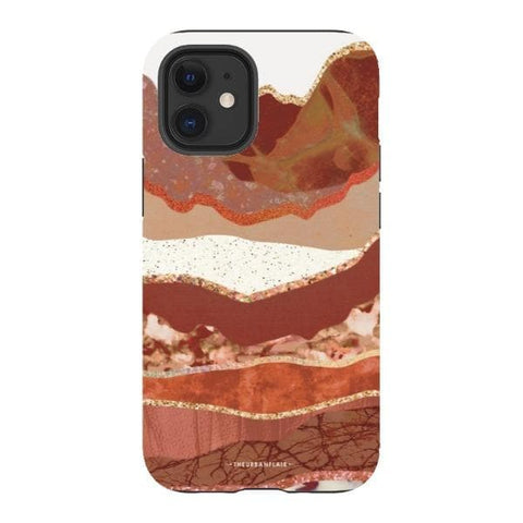 iPhone 12 Mini Gloss (High Sheen) Brick Abstract Layered Mountains Print Tough Phone Case - The Urban Flair