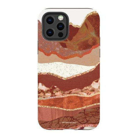 iPhone 12 Pro Satin (Semi-Matte) Brick Abstract Layered Mountains Print Tough Phone Case - The Urban Flair