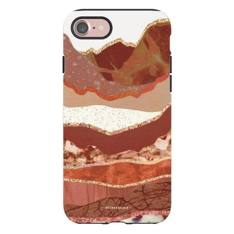 Brick Abstract Layered Mountains Print Tough Phone Case iPhone 7/8 Satin [Semi-Matte] exclusively offered by The Urban Flair