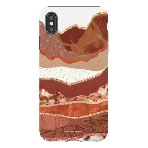 iPhone XS Max Satin (Semi-Matte) Brick Abstract Layered Mountains Print Tough Phone Case - The Urban Flair