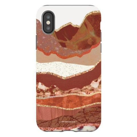 iPhone X/XS Gloss (High Sheen) Brick Abstract Layered Mountains Print Tough Phone Case - The Urban Flair