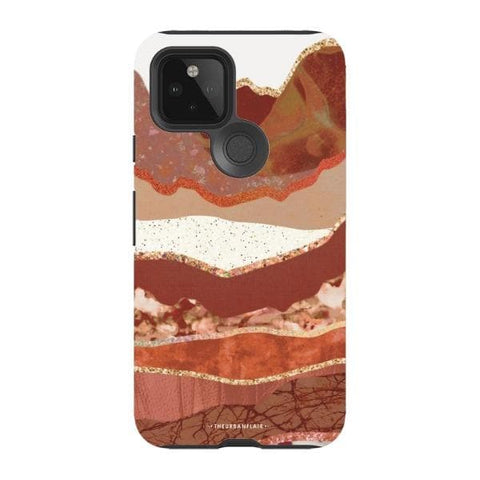 Pixel 5 5G Gloss (High Sheen) Brick Abstract Layered Mountains Print Tough Phone Case - The Urban Flair