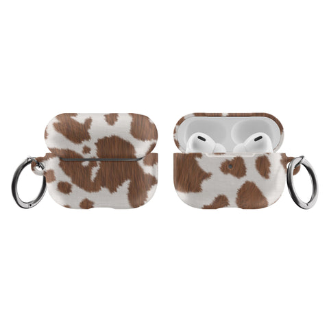 Pro Satin (Semi-Matte) Brown Cow Print AirPods Case - The Urban Flair