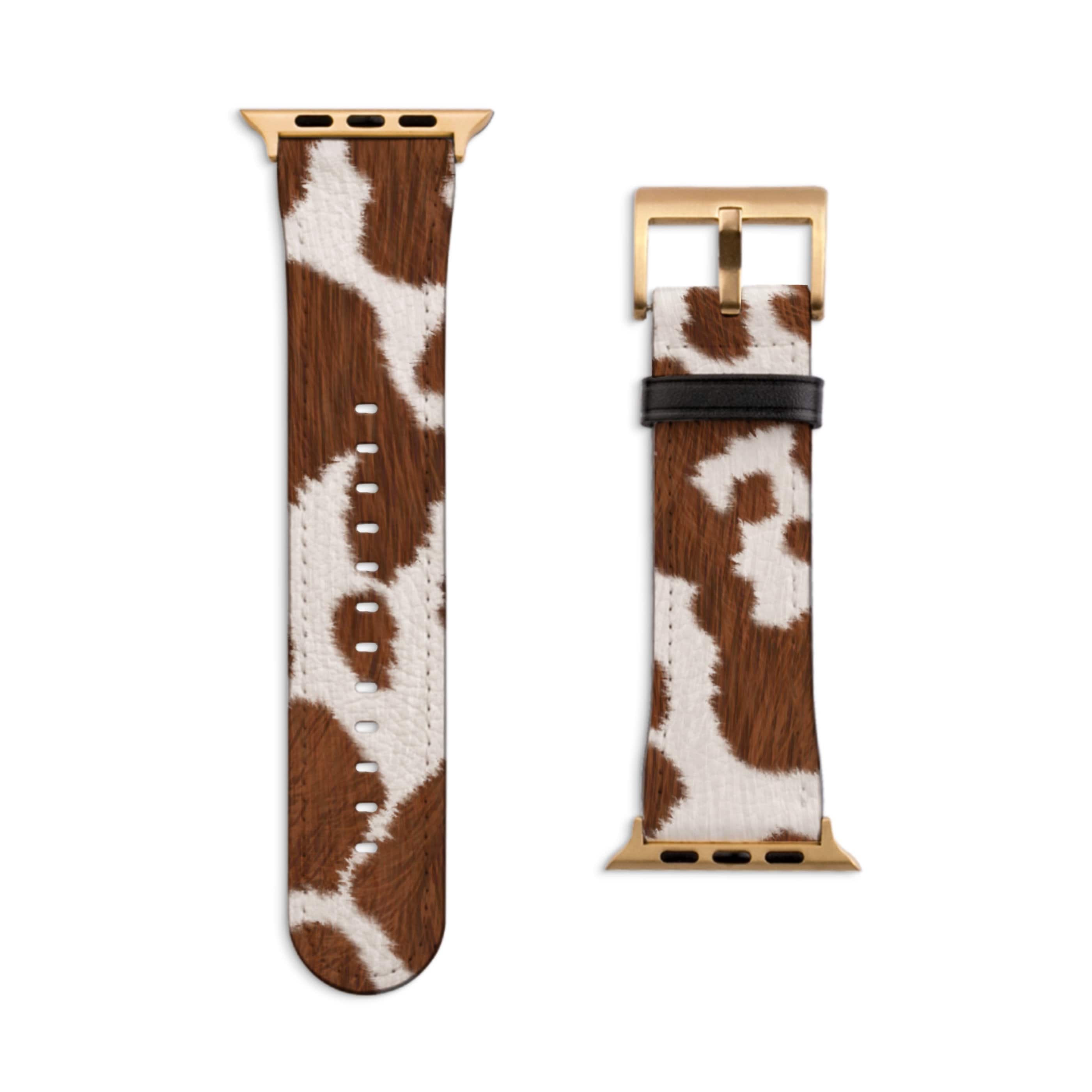 Brown Cow Print Apple Watch Band