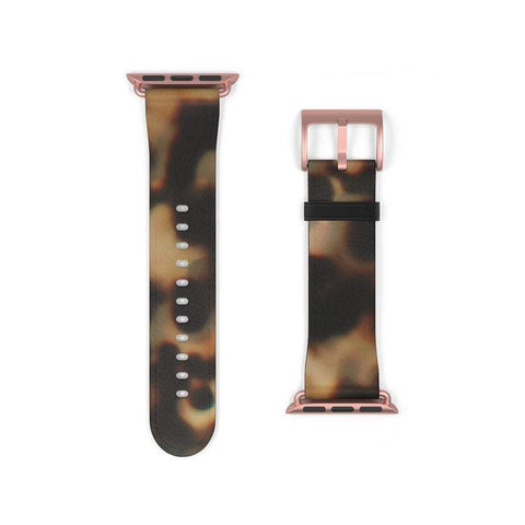 Shop The Brown Tortoise Shell Apple Watch Band Exclusively at The Urban Flair - Trendy Faux/Vegan Leather iWatch Straps - Affordable Replacements Bands For Women
