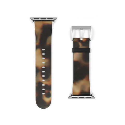 Shop The Brown Tortoise Shell Apple Watch Band Exclusively at The Urban Flair - Trendy Faux/Vegan Leather iWatch Straps - Affordable Replacements Bands For Women