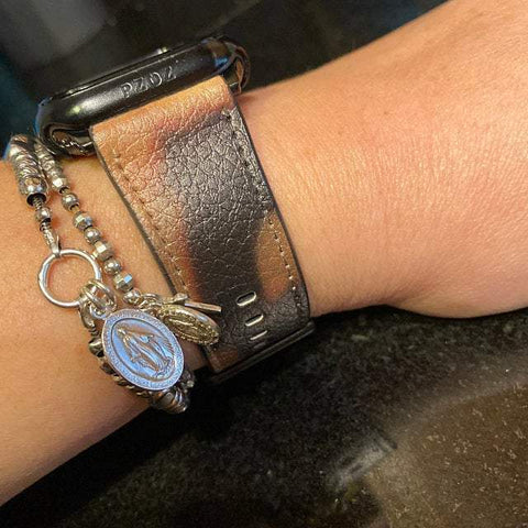 Shop The Brown Tortoise Shell Apple Watch Band Exclusively at The Urban Flair - Trendy Faux/Vegan Leather iWatch Straps - Affordable Replacements Bands For Women