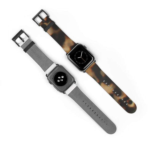 Shop The Brown Tortoise Shell Apple Watch Band Exclusively at The Urban Flair - Trendy Faux/Vegan Leather iWatch Straps - Affordable Replacements Bands For Women