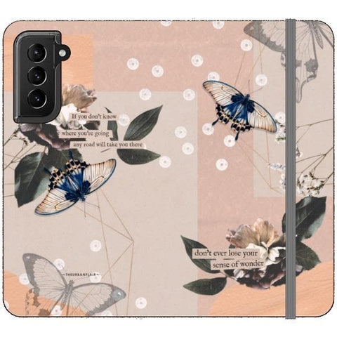 Galaxy S21 Butterfly Abstract Wallet Phone Case - The Urban Flair