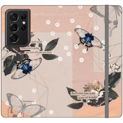 Galaxy S21 Ultra Butterfly Abstract Wallet Phone Case - The Urban Flair