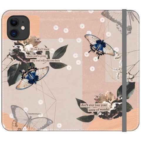 iPhone 11 Butterfly Abstract Wallet Phone Case - The Urban Flair