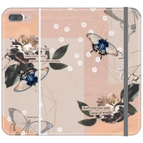 iPhone 7 Plus/8 Plus Butterfly Abstract Wallet Phone Case - The Urban Flair