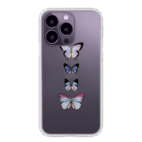 Butterfly/Moth Clear Phone Cases For New Deep Purple iPhone 14 Pro