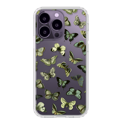 Butterfly/Moth Clear Phone Cases For New Deep Purple iPhone 14 Pro