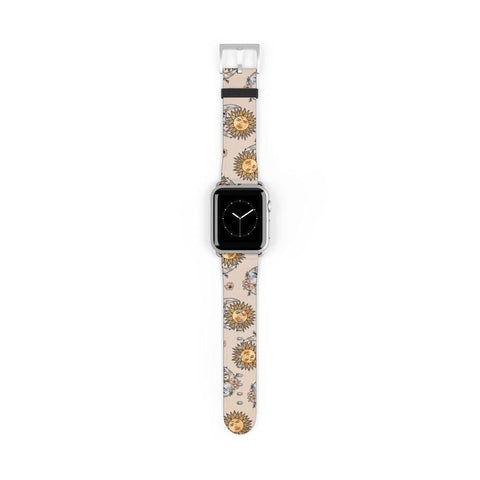 Shop The Celestial Sun Moon Apple Watch Band Exclusively at The Urban Flair - Trendy Faux/Vegan Leather iWatch Straps - Affordable Replacements Bands For Women
