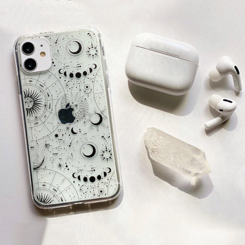 Celestial Zodiac Clear Phone Case iPhone 12 Pro Max White by The Urban Flair (Feat)