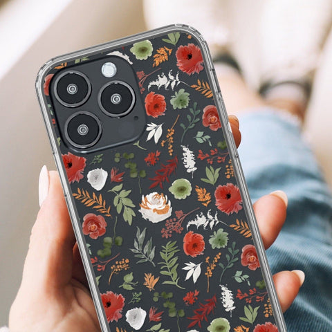 Christmas Foliage Phone Case For iPhone 14 Plus 13 Pro Max Mini 12 XR 7 8 Clear Phone Cover With Cute Festive Design Galaxy S22 Case Feat