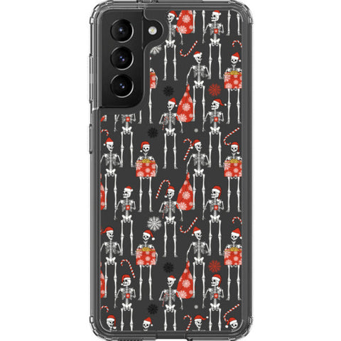 Christmas Skeletons Clear Phone Case