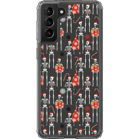 Christmas Skeletons Clear Phone Case