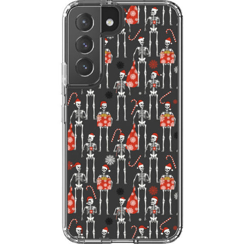 Christmas Skeletons Clear Phone Case