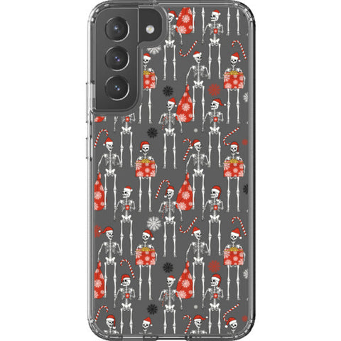 Christmas Skeletons Clear Phone Case