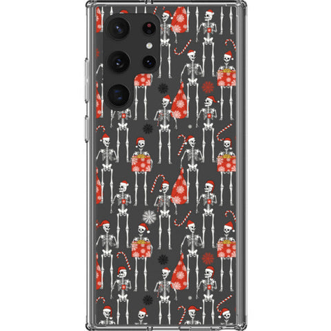 Christmas Skeletons Clear Phone Case