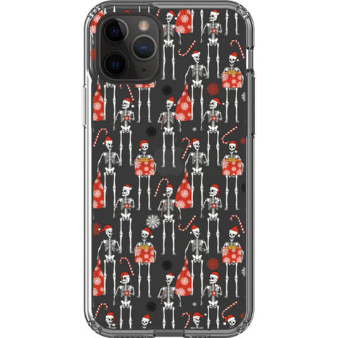 Christmas Skeletons Clear Phone Case