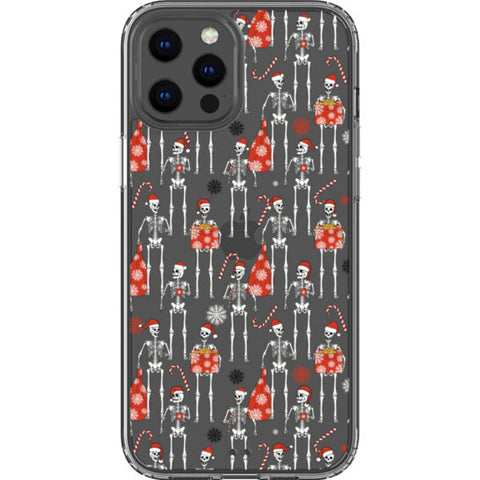 Christmas Skeletons Clear Phone Case