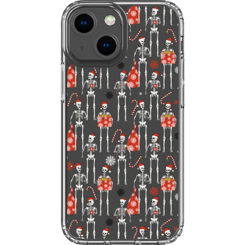 Christmas Skeletons Clear Phone Case