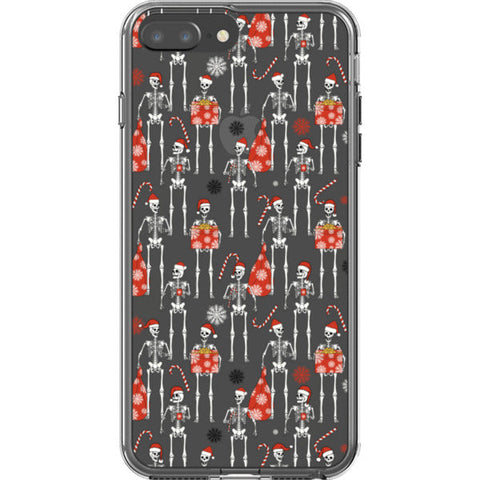 Christmas Skeletons Clear Phone Case