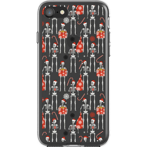Christmas Skeletons Clear Phone Case