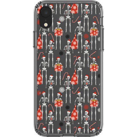 Christmas Skeletons Clear Phone Case