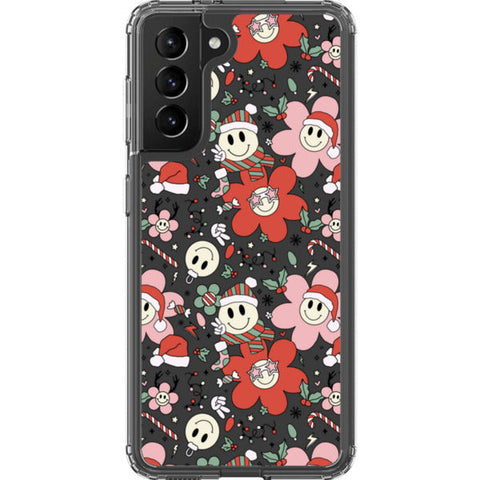 Christmas Smiley Face Clear Phone Case