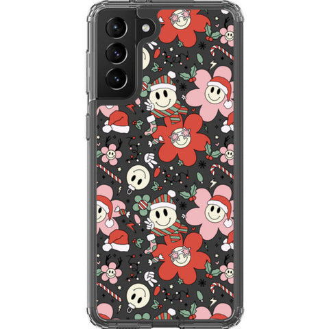 Christmas Smiley Face Clear Phone Case