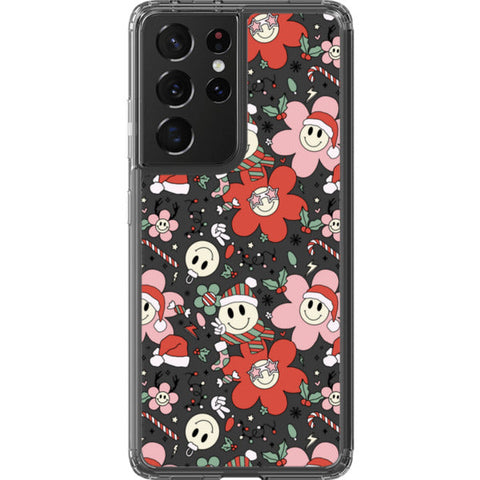 Christmas Smiley Face Clear Phone Case