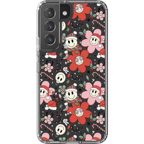 Christmas Smiley Face Clear Phone Case